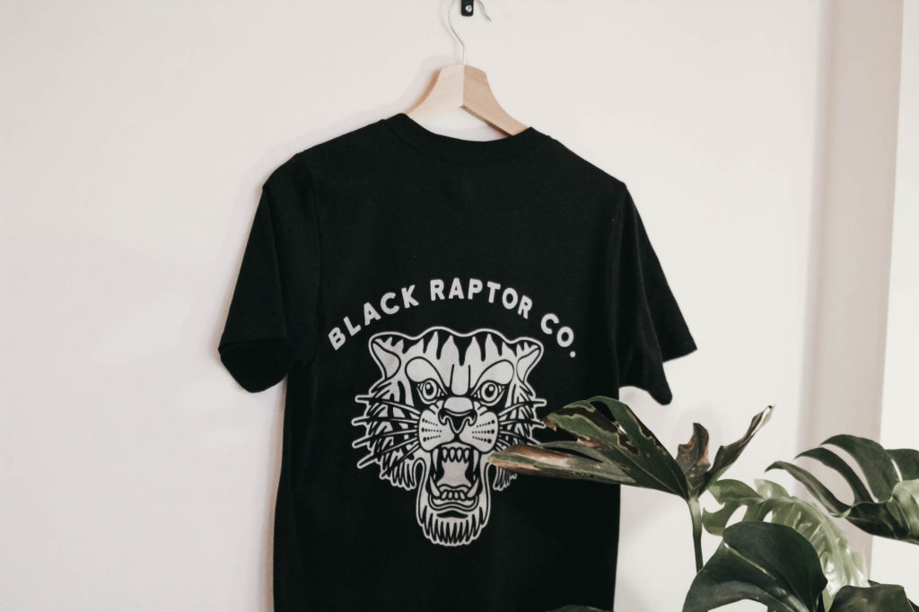 Black Raptor Tattoo Tiger T-shirt rug